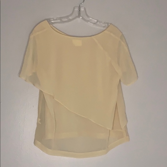 Anthropologie Pins & Needles Cream Tier layer drape large women’s shirt T-shirt - Picture 2 of 8